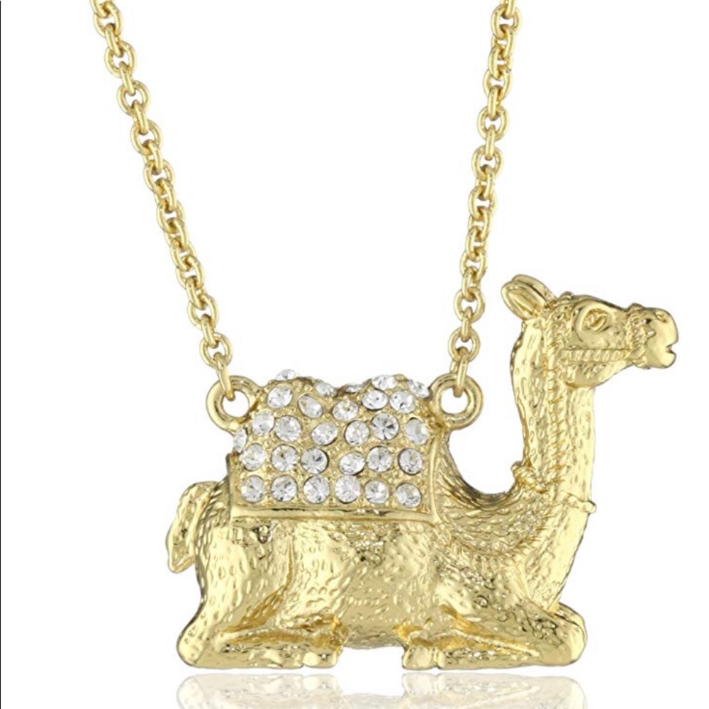Kate Spade gold pavé camel pendant necklace
